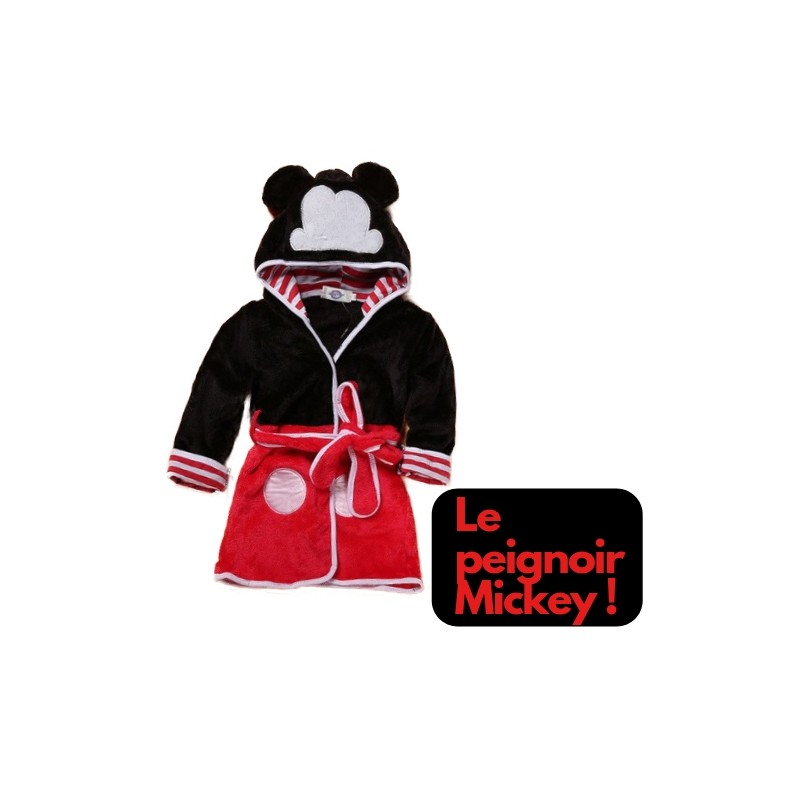 Cadeau Original Pour Garçon ou Fille de 18 Mois à 14 Ans Disney Robe De Chambre Enfant Peignoir En Polaire Douce Avec Capuche Mickey Mouse 
