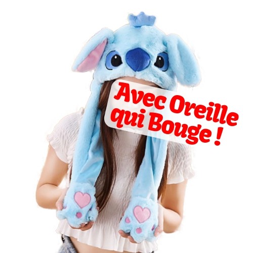 Acheter Bonnet Oreille qui Bouge Disney  Bonnet Stitch Oreille qui Bouge  pas cher : Adulte & Enfant (Homme & Femme)
