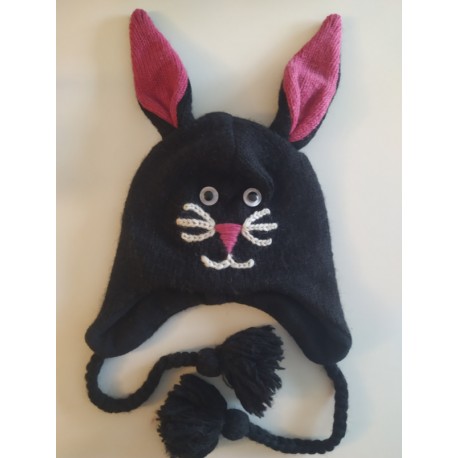 Bonnet de chat noir en tricot (Adultes & Enfants)